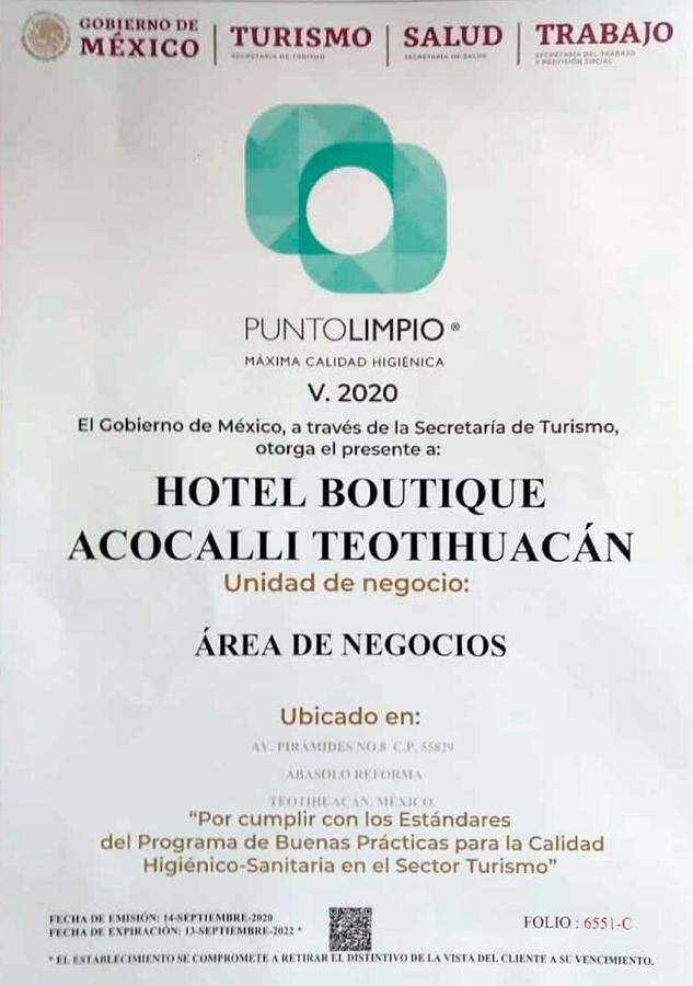 Hotel Boutique Acocalli San Juan Teotihuacán Εξωτερικό φωτογραφία
